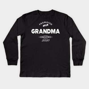 New grandma - Promoted to grandma est. 2020 Kids Long Sleeve T-Shirt